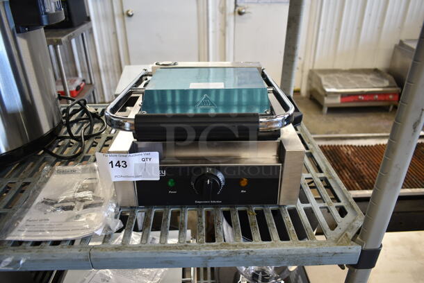 BRAND NEW SCRATCH AND DENT! 2022 Galaxy P60S Stainless Steel Commercial Countertop Panini Press. 120 Volts, 1 Phase. Tested and Working! - Image 1 of 8