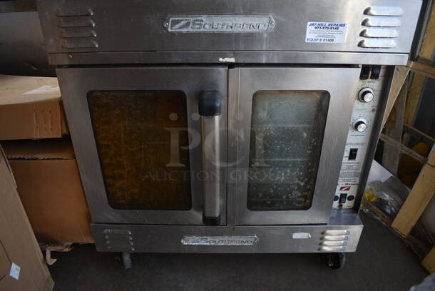 2 Southbend Stainless Steel Commercial Natural Gas Powered Full Size Convection Ovens w/ View Through Doors, Metal Oven Racks and Thermostatic Controls. 38x36x64. 2 Times Your Bid! - Image 3 of 9
