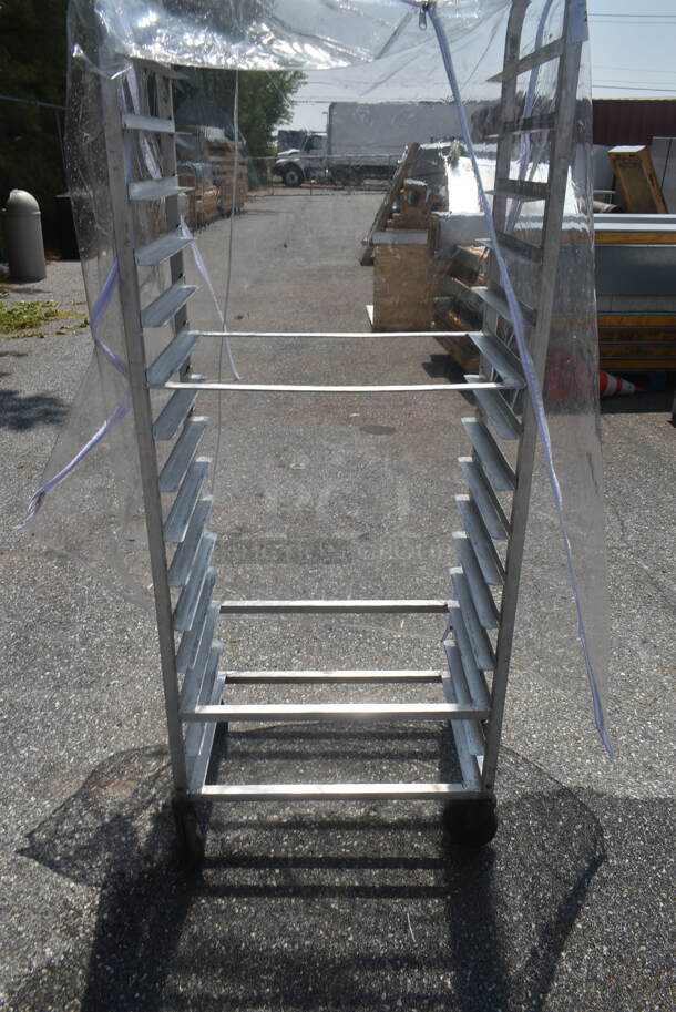 Metal Commercial Pan Transport Rack w/ Clear Cover on Commercial Casters. - Image 4 of 4