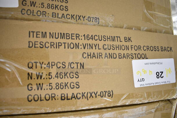 6 Boxes of 4 BRAND NEW SCRATCH AND DENT! Lancaster Table & Seating 164CUSHMTLBK 2 1/2" Black Vinyl Padded Seat for Metal Frame Seating. 6 Times Your Bid! - Image 3 of 3