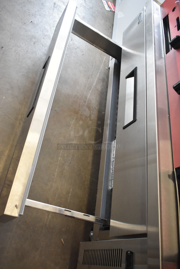 BRAND NEW SCRATCH AND DENT! 2023 Avantco 178CBE60HC Stainless Steel Commercial 2 Drawer Chef Base on Commercial Casters. 115 Volts, 1 Phase. Tested and Working! - Image 7 of 9