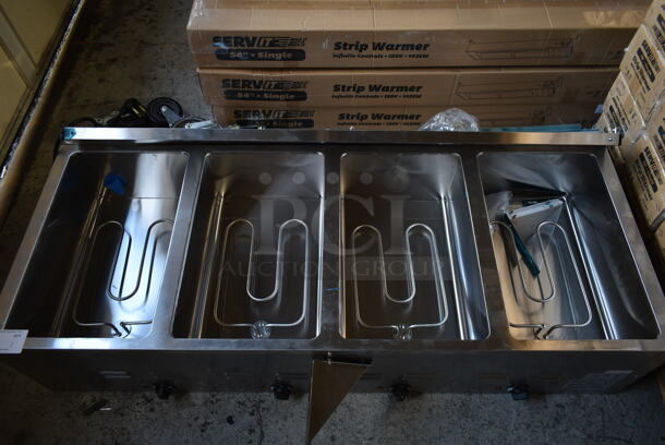 BRAND NEW SCRATCH AND DENT! Avantco 177STE4SA Stainless Steel Commercial 4 Bay Steam Table. No Legs. 120 Volts, 1 Phase. Cannot Test Due To Plug Style - Image 2 of 4