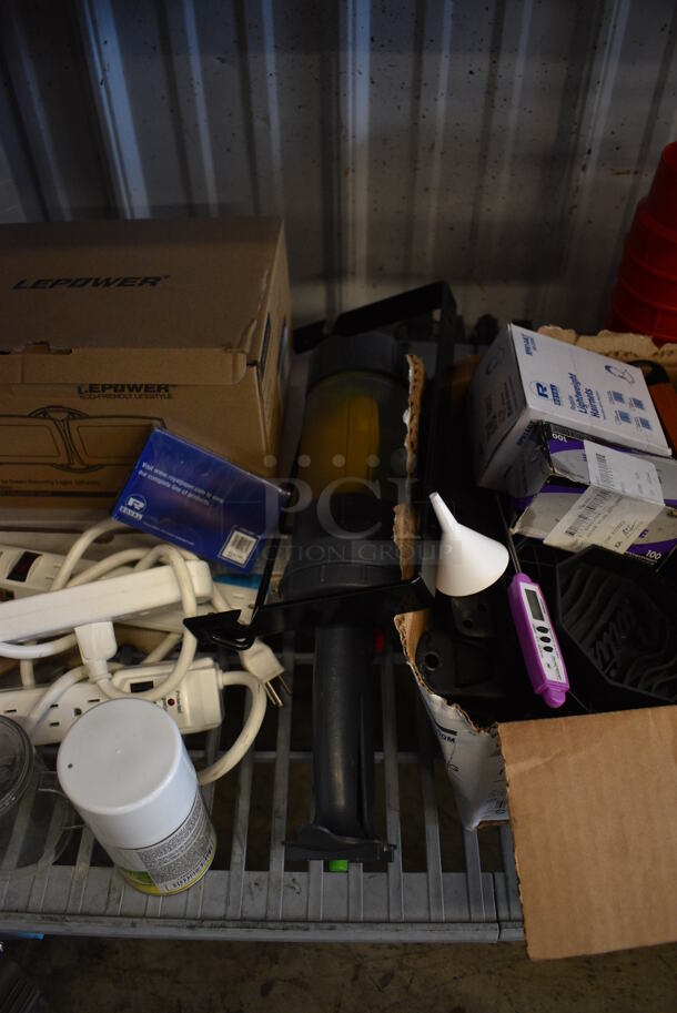 ALL ONE MONEY! Tier Lot of Various Items Including Power Strips, Hairnets, Safe Inserts - Image 3 of 7