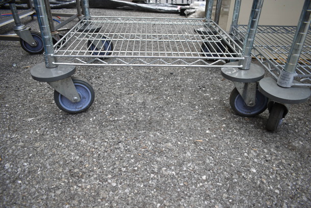 Chrome Finish 4 Tier Wire Shelving Unit on Commercial Casters. BUYER MUST DISMANTLE. PCI CANNOT DISMANTLE FOR SHIPPING. PLEASE CONSIDER FREIGHT CHARGES. - Image 2 of 3