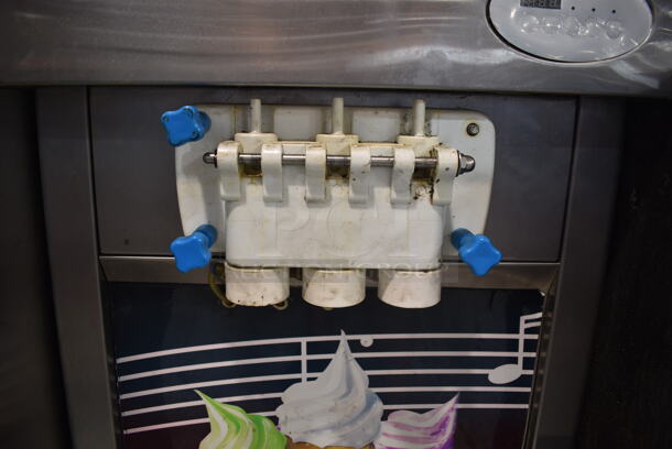 2013 Stainless Steel Commercial 2 Flavor w/ Twist Soft Serve Ice Cream Machine on Commercial Casters. 220 Volts.  - Image 4 of 8