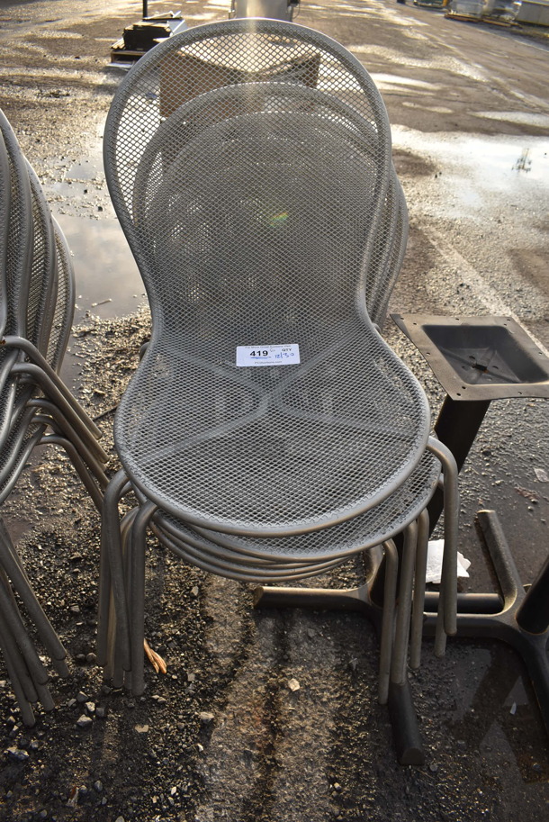 6 Gray Metal Mesh Patio Chairs. 23x23x32. 6 Times Your Bid! - Image 4 of 4