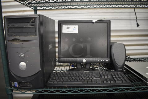 Dell 15" Computer Monitor, Dell Computer Tower, 2 Speakers and Keyboard