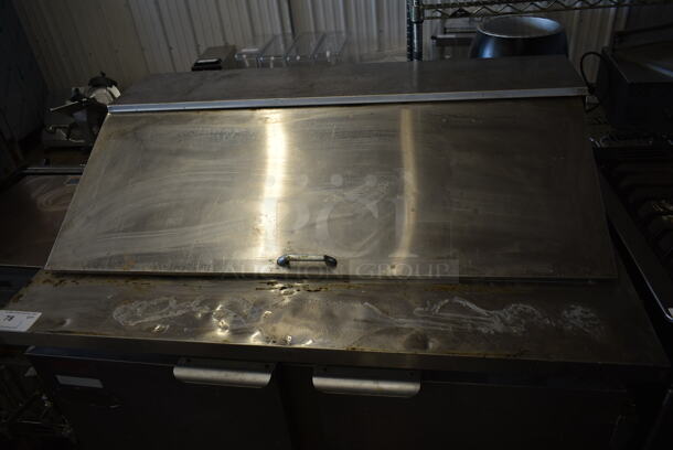 2013 Leader ESLM48S/C Stainless Steel Commercial Sandwich Salad Prep Table Bain Marie Mega Top on Commercial Casters. 115 Volts, 1 Phase. Tested and Working! - Image 2 of 7