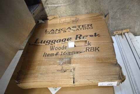 BRAND NEW SCRATCH AND DENT! Lancaster Table & Seating 164WDLRBK Luggage Rack