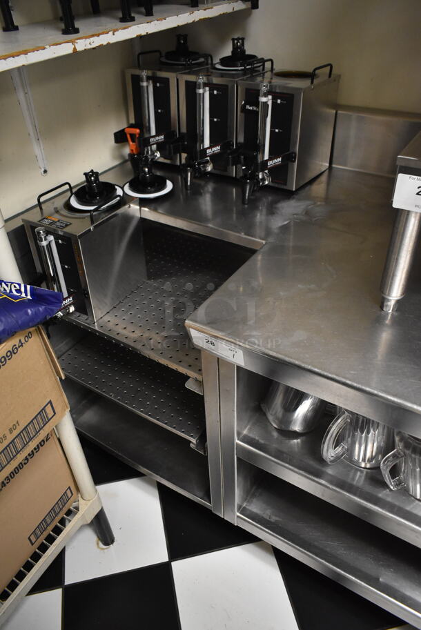 Stainless Steel Commercial Table w/ Sink Bay, Faucet, Handles, Back Splash and Under Shelf. Does Not Include Contents. BUYER MUST REMOVE. (ice room) - Image 2 of 9