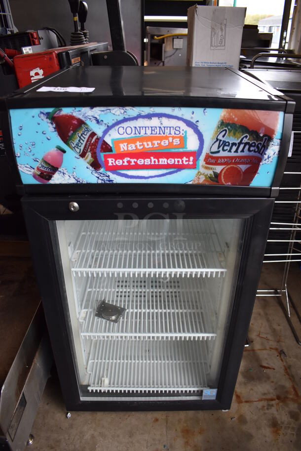 SG Beverage Solutions MJ5CT-H Metal Commercial Mini Cooler Merchandiser w/ Poly Coated Racks. 115 Volts, 1 Phase. 19x21x36.5. Tested and Working!