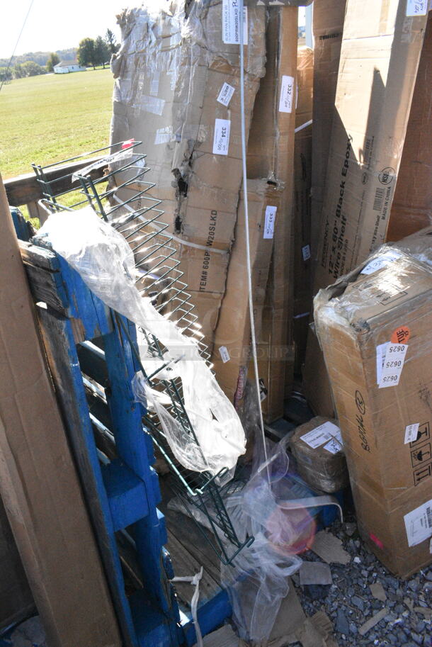 4 BRAND NEW SCRATCH AND DENT! Items Including 554LPGFS36 Backyard Pro Stainless Steel Front Shelf for LPG36 and LPG72 Grill, 177HLWBSS Avantco HLWB-SS Silver Weighted Base for HL and HLD Flexible Heat Lamps, Green Rack. 4 Times Your Bid!  - Image 4 of 9