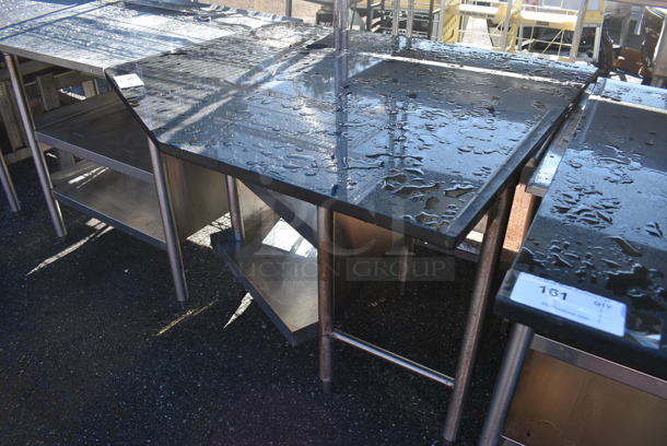 Stainless Steel Commercial Table w/ Black Countertop and Under Shelves. 39x37x35 - Image 2 of 4
