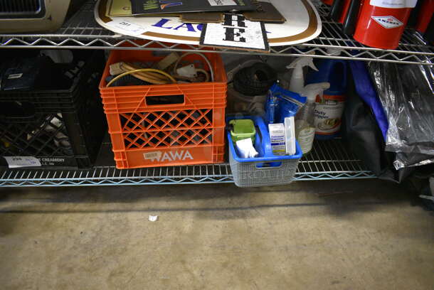 ALL ONE MONEY! Tier Lot of Various Items Including Cleaner, Power Strips and Baskets