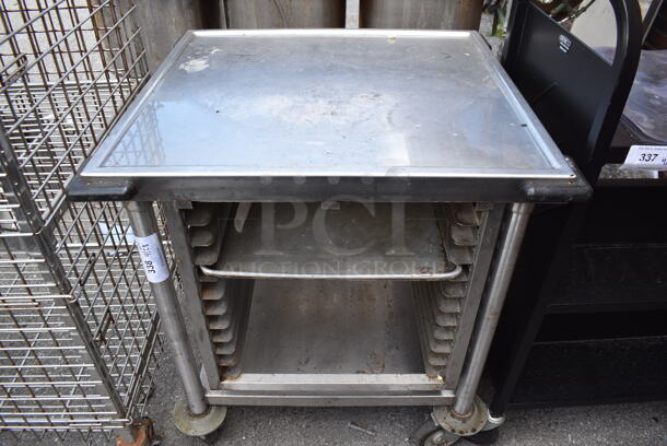 Stainless Steel Table w/ Pan Rack on Commercial Casters. - Image 1 of 3