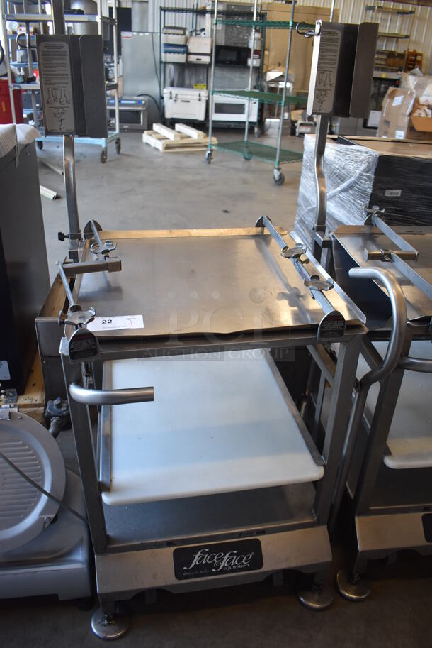 Face to Face Stainless Steel Commercial Floor Style Portable Meat Slicer Cutting Station on Commercial Casters. 24x27x54 - Image 2 of 8
