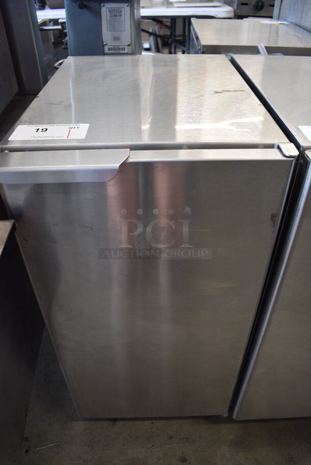 2011 Hoshizaki Model AM-50BAE-AD Stainless Steel Commercial Slim Line Self Contained Ice Machine. 115-120 Volts, 1 Phase. 15x23x32