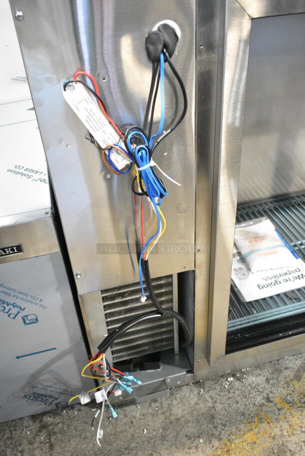 BRAND NEW SCRATCH AND DENT! 2024 Avantco 178UBB60SGTS 60" Stainless Steel Underbar Height Narrow Sliding Glass Door Back Bar Refrigerator with Galvanized Top and LED Lighting. Missing Doors. 115 Volts, 1 Phase. Cannot Test Due To Missing Power Components - Image 3 of 8