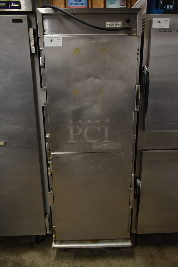 Henny Penny HC-900 Stainless Steel Commercial Heated Holding Cabinet on Commercial Casters. 120 Volts, 1 Phase. Cannot Test Due To Plug Style