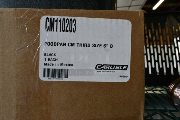 2 BRAND NEW SCRATCH AND DENT! Carlisle CM110203 Coldmaster 1/3 Size Black Cold ABS Plastic Food Pan - 6" Deep. 2 Times Your Bid!  - Image 4 of 5