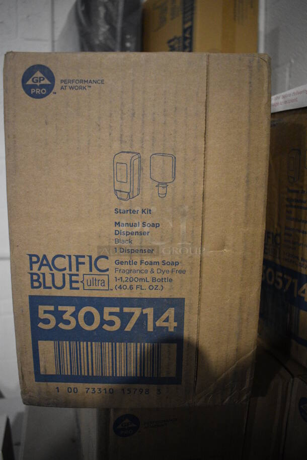 6 BRAND NEW IN BOX! Georgia Pacific Poly Pacific Blue Wall Mount Soap Dispenser w/ Bottle of Gentle Foam Soap. 5x5x11. 6 Times Your Bid! - Image 6 of 7