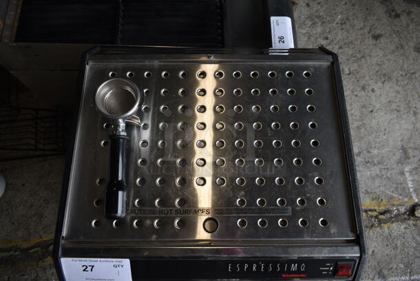 Grindmaster 245OQ Espressimo Stainless Steel Commercial Countertop 2 Group Espresso Machine w/ 2 Portafilters and Steam Wands. 208/240 Volts, 1 Phase.  - Image 3 of 7