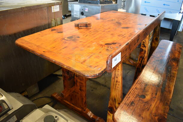 ALL ONE MONEY! Lot of Wooden Table and Bench. 66x16x34, 68.5x31x29 - Image 3 of 7