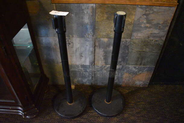 2 Black Stanchions. BUYER MUST REMOVE. 12x12x36. 2 Times Your Bid! (Susquehanna Ale House) - Image 1 of 2