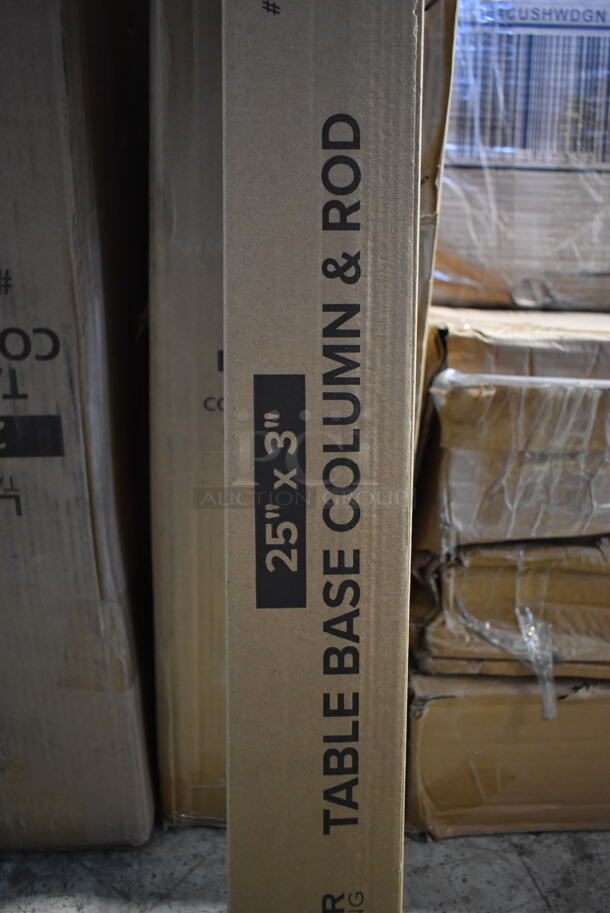 BRAND NEW SCRATCH AND DENT! Box of 8 Lancaster Table & Seating 164TCOLROD25 Table Base Column & Rod. - Image 4 of 6