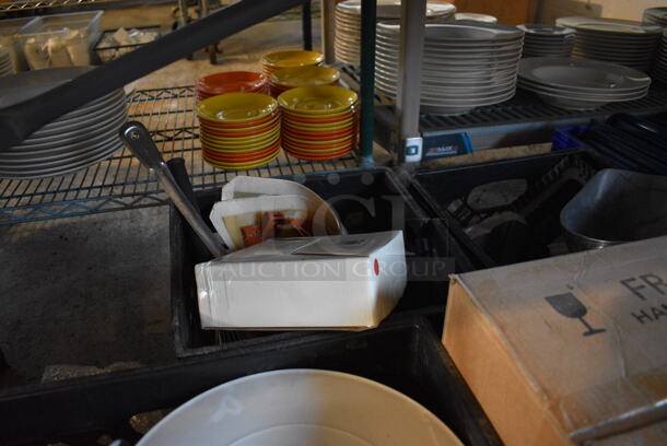 ALL ONE MONEY! Lot of Various Items Including Dishes, Lightbulbs and Utensils. Does Not Include Table. - Image 3 of 9