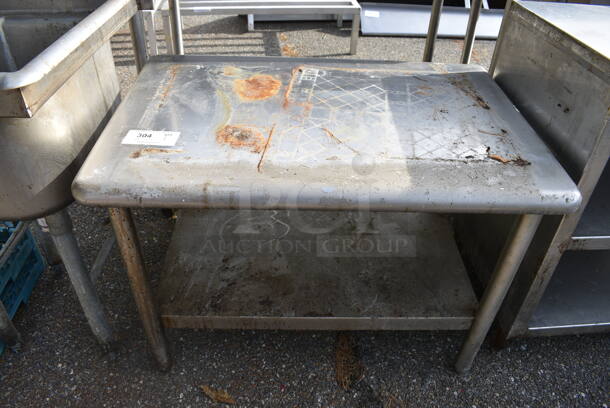 Stainless Steel Equipment Stand w/ Metal Under Shelf. 36x24x25.5