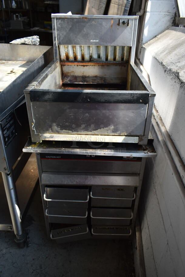 Carter Hoffmann CNH18 Stainless Steel Dumping Station on Carter Hoffmann Stainless Steel Commercial Counter w/ 6 Crisp N Hold Drawers. 120 Volts, 1 Phase. Tested and Working! - Image 1 of 5