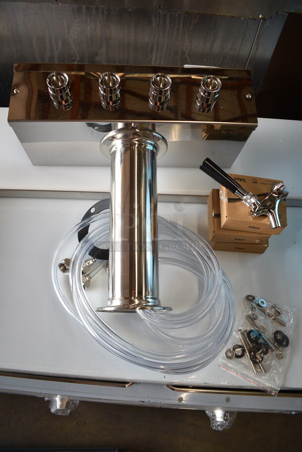 BRAND NEW SCRATCH AND DENT! Avantco 178TOWERQUAD 4-Tap Beer Tower with 3" Column - Image 4 of 5