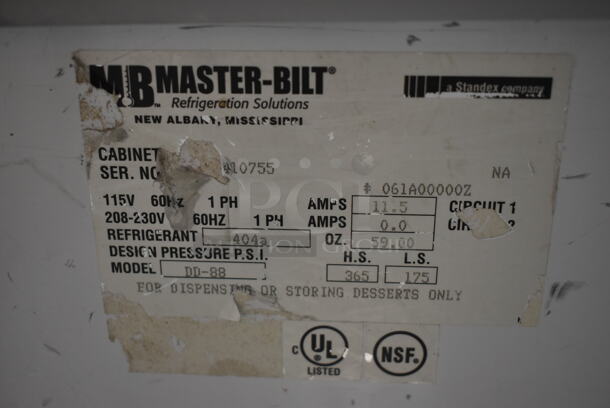 Master-Bilt DD-88 Metal Commercial Floor Style Ice Cream Dipping Cabinet. 208-230 Volts, 1 Phase. Tested and Powers On But Does Not Get Cold - Image 6 of 6