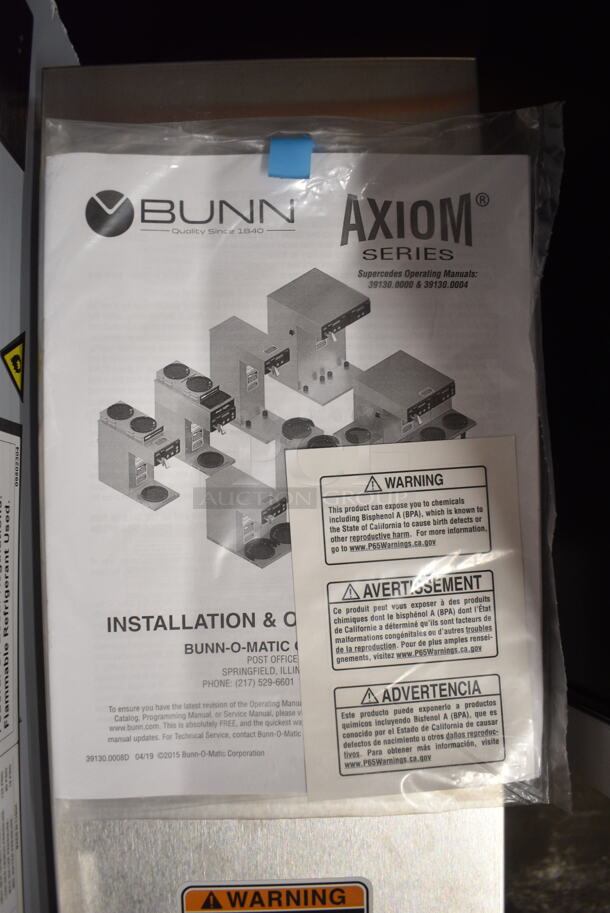 BRAND NEW SCRATCH AND DENT! 2024 Bunn AXIOM-DV-APS Stainless Steel Commercial Countertop Airpot Coffee Brewer w/ Hot Water Dispenser and Poly Brew Basket. 120 Volts, 1 Phase.  - Image 6 of 7