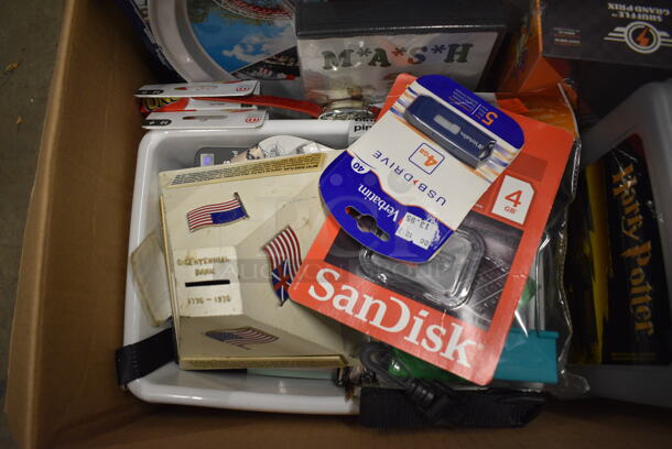 ALL ONE MONEY! Lot of Various Items Including USB Drive, Mash DVD Set, Continental Bank Piggy Bank, Hershey Park Metal Tray and Harry Potter Lunchbox! - Image 2 of 4