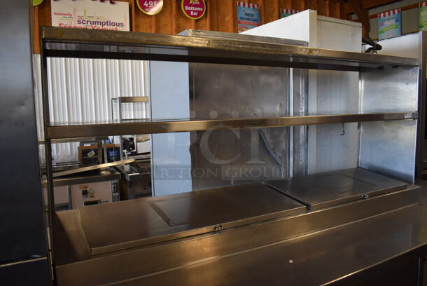 Delfield Stainless Steel Commercial Pizza Prep Table w/ 2 Tier Over Shelf on Commercial Casters. Missing 1 Caster. 115 Volts, 1 Phase. 76x32x69. Cannot Test - Unit Trips Breaker - Image 2 of 10