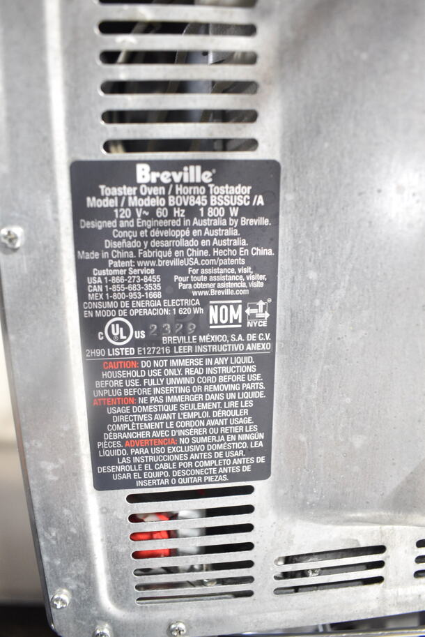Breville BOV845 Stainless Steel Countertop Electric Powered Toaster Oven. 120 Volts, 1 Phase.  - Image 7 of 7
