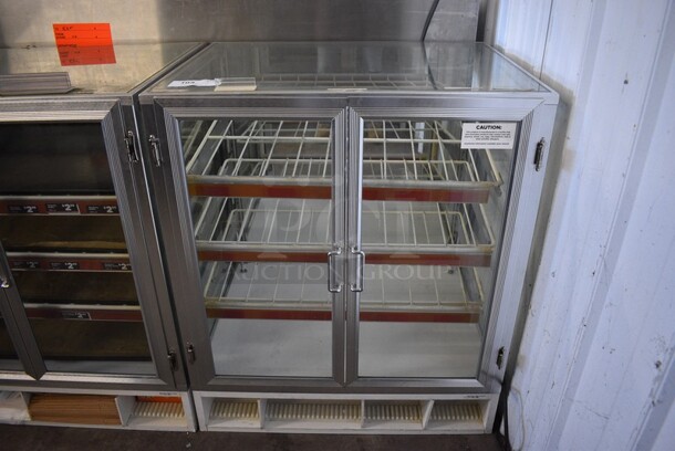 Glass Commercial Countertop Donut Display Case w/ Poly Coated Racks. 31x25x36.