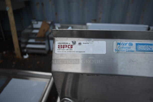 Stainless Steel Commercial 3 Bay Sink w/ Dual Drain Boards and Right Side Under Shelf. Bays 18x24. Drain Boards 22x26 - Image 4 of 9