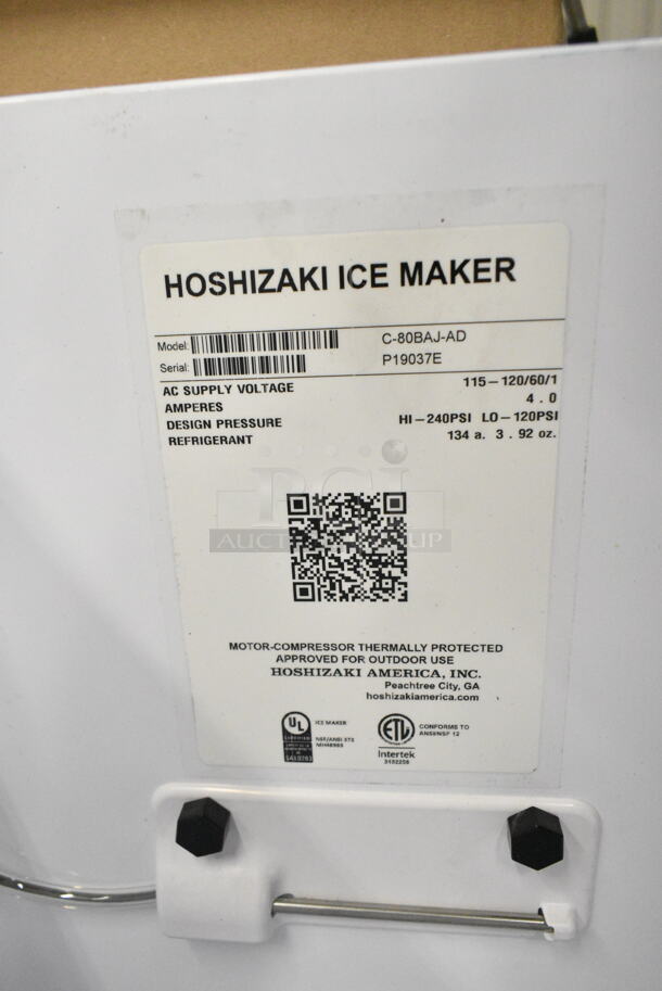 BRAND NEW SCRATCH AND DENT! 2024 Hoshizaki C-80BAJ-AD Stainless Steel Undercounter Cubelet Ice Machine - 80 lb. 115 Volts, 1 Phase.  - Image 9 of 9
