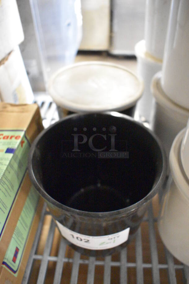 2 Black Poly Containers w/ 1 Lid. 6.5x6.5x7. 2 Times Your Bid! - Image 2 of 3