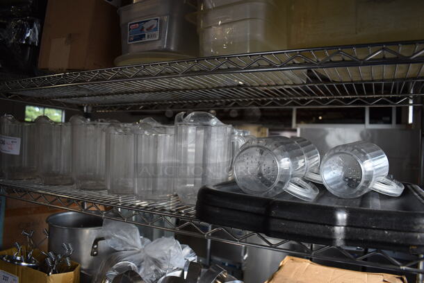 ALL ONE MONEY! Tier Lot of Various Items Including Poly Pitchers and Black Poly Bus Bin Lids - Image 1 of 6