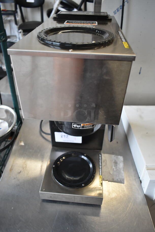 2023 Bunn VPR Stainless Steel Commercial Countertop 2 Burner Coffee Machine w/ Poly Brew Basket. 120 Volts, 1 Phase.  - Image 2 of 7