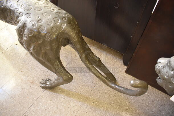 AWESOME! Bronze Painted Jaguar Statue. - Image 6 of 7