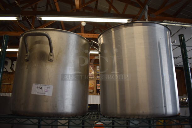 ALL ONE MONEY! Tier Lot of 2 Metal Stock Pots. 21x18x19, 20x18x18