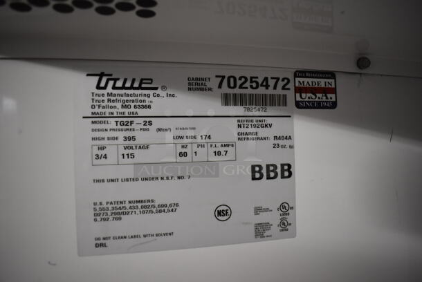2011 True TG2F-2S Stainless Steel Commercial 2 Door Reach In Freezer w/ Poly Coated Racks on Commercial Casters. 115 Volts, 1 Phase. 51x35x83. Tested and Does Not Power On - Image 4 of 6