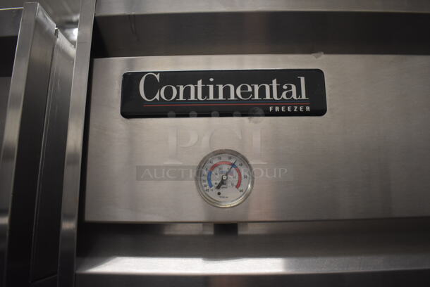 Continental 2F Stainless Steel Commercial 2 Door Reach In Freezer on Commercial Casters. 115 Volts, 1 Phase. 57x34x82. Tested and Working! - Image 3 of 6
