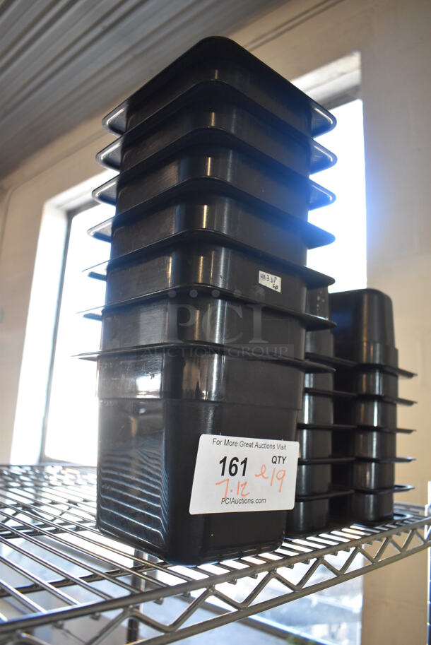 ALL ONE MONEY! Lot of 7 Cambro Black Poly 1/6 Size Drop In Bins and 12 Cambro Black Poly 1/9 Size Drop In Bins. 1/6x6, 1/9x4 - Image 3 of 3
