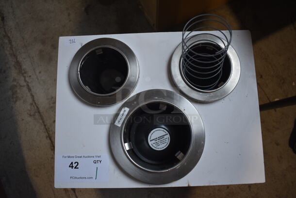 Wooden Unit w/ 3 Metal Cup Dispenser Chutes. 15.5x12x24 - Image 3 of 4